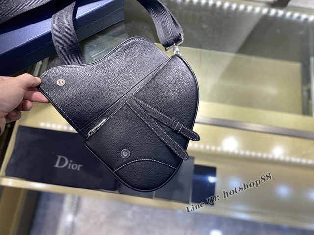 Dior專櫃2022新款男包CD馬鞍包 迪奧Saddle Bag老花藍馬鞍包 0191 fkd1106